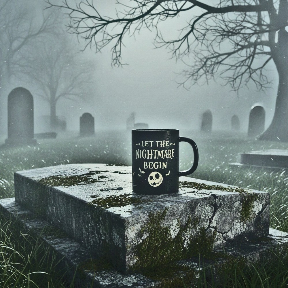 16oz Black Mug Nightmare Before Christmas Jack Skellington Inset Lettering‎ - Picture 5 of 11